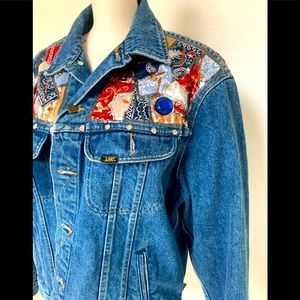 LEE vintage denim jean embossed embroidered jacket